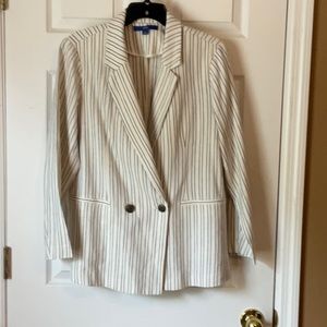 Apt. 9 Cream Blazer with Thin Brown Stripes